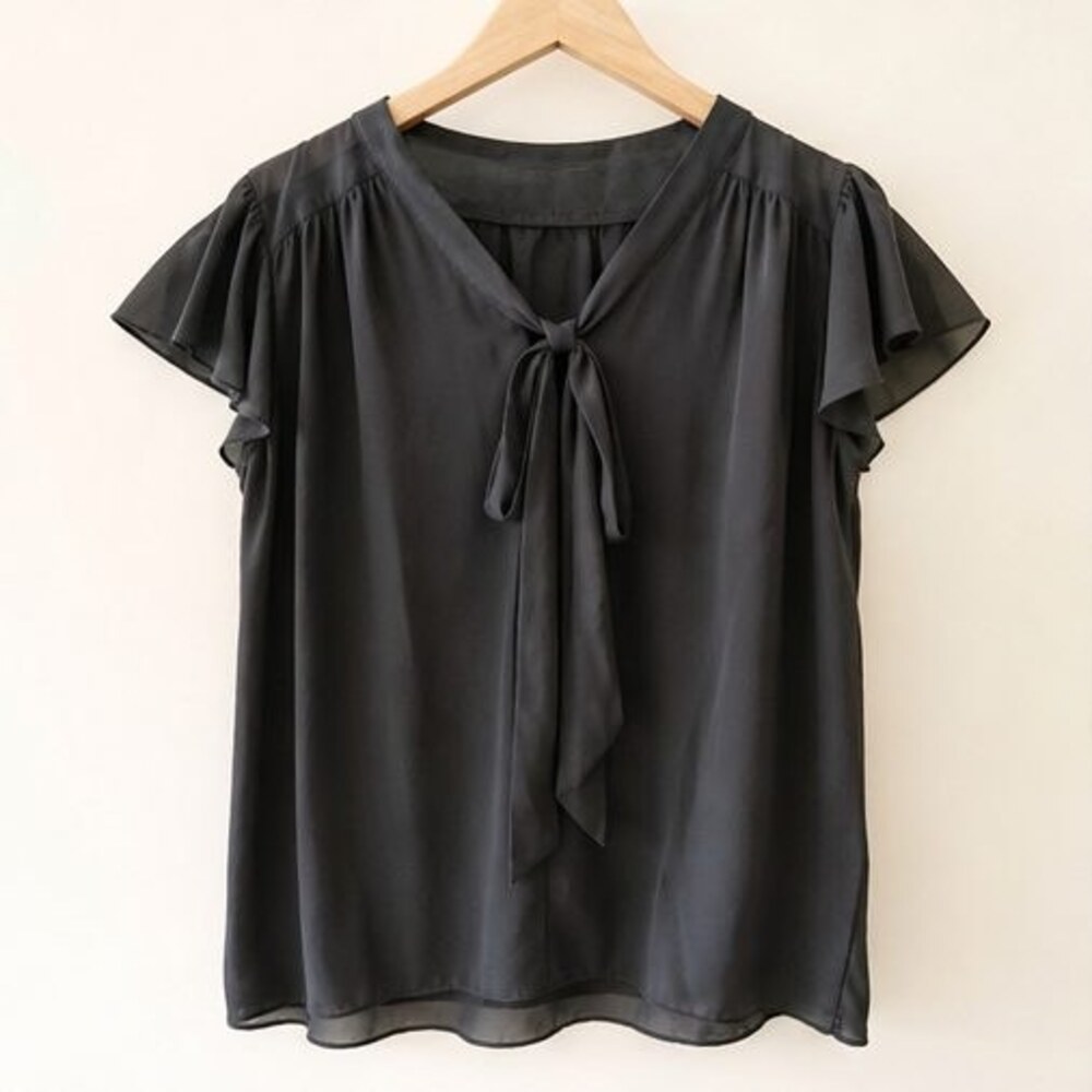 Charcoal Pleated Blouse